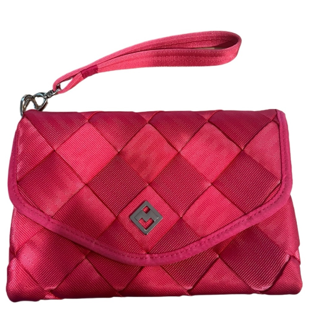RARE NWT MAGGIE BAGS Barbie Pink SeatBelt Large Envelope Clutch Bag Purse